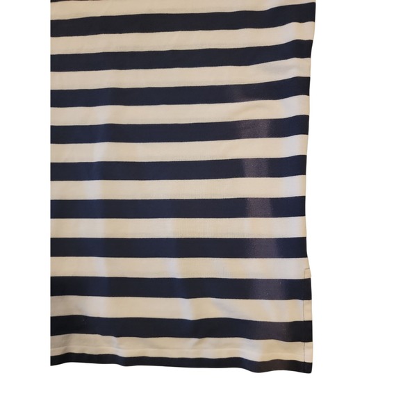 VTG Polo Ralph Lauren Polo Shirt Mens XXL Navy White Stripes Condition Issues - Picture 4 of 8
